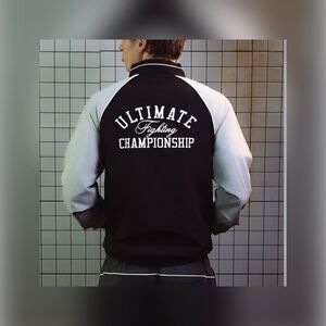 UFC Ultimate Fighting Championship Black and Gray Lightweight Jacket